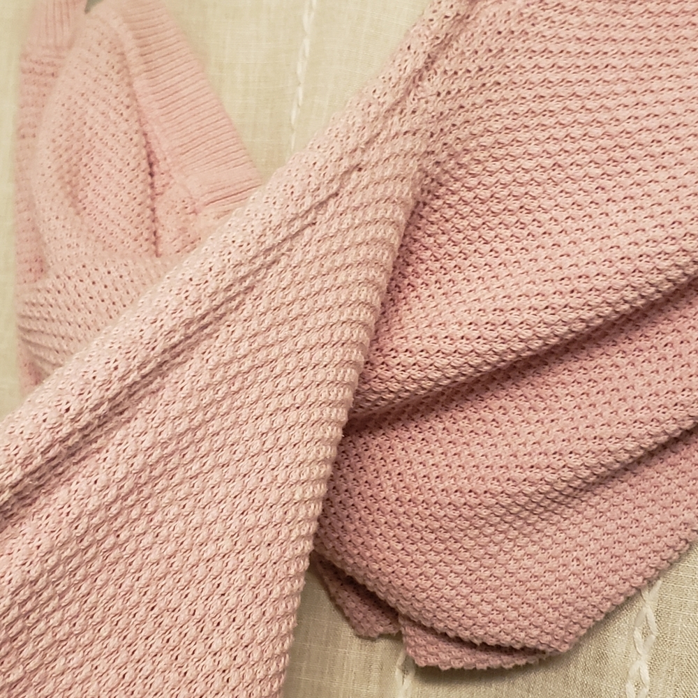 Free People Beach Size L Hailee Sweater Pant Texturized Pink Beach Pants Only - Picture 8 of 12